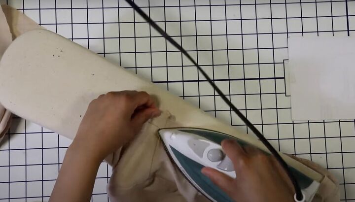 how to make your own jumpsuit from scratch pattern sewing tutorial, Pressing the sewn facings
