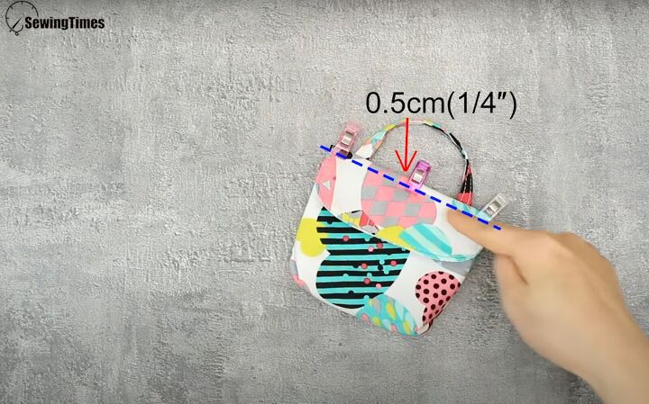 how to make a snap purse pouch in 8 simple steps, Topstitching the pouch flap
