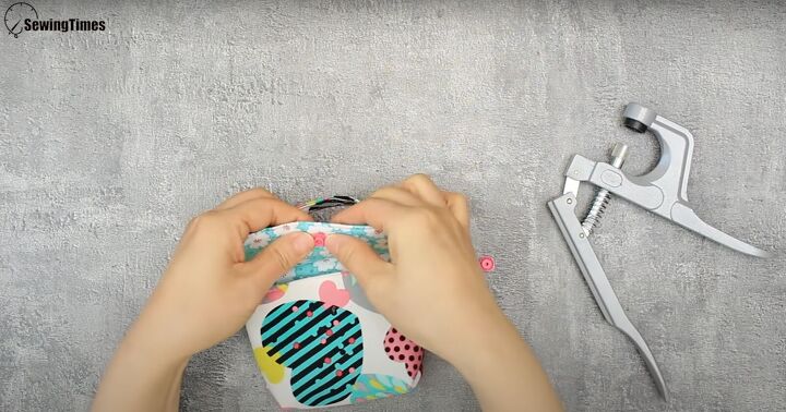 how to make a snap purse pouch in 8 simple steps, Installing the snap buttons