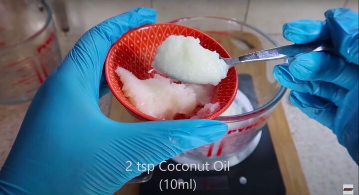 how to make hand lotion that will hydrate moisturize your hands, Adding coconut oil