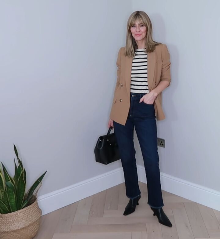 9 effortlessly chic blazer outfits that are versatile easy to wear, Breton stripes and blazer outfits