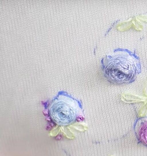 how to embroider a custom t shirt using 4 easy embroidery stitches, Embroidering French knots