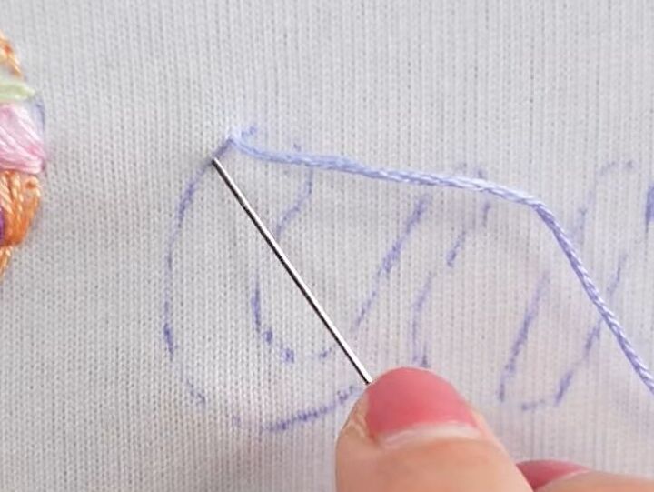 how to embroider a custom t shirt using 4 easy embroidery stitches, How to do a heavy chain stitch
