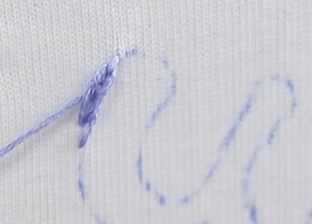 how to embroider a custom t shirt using 4 easy embroidery stitches, Heavy chain stitch embroidery