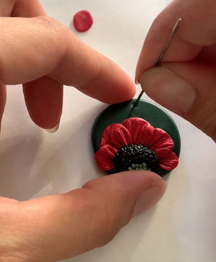 how to make a beautiful poppy polymer clay pendant in 9 simple steps, DIY polymer clay poppy pendant