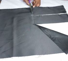 how to make an obi style belt quickly easily at home, Cutting out the obi belt pattern in fabric
