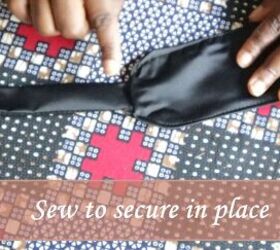 how to make an obi style belt quickly easily at home, Sewing the obi belt straps together