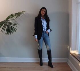 what to wear with straight leg jeans 24 cute outfits for any season, Equestrian inspired straight jeans outfit