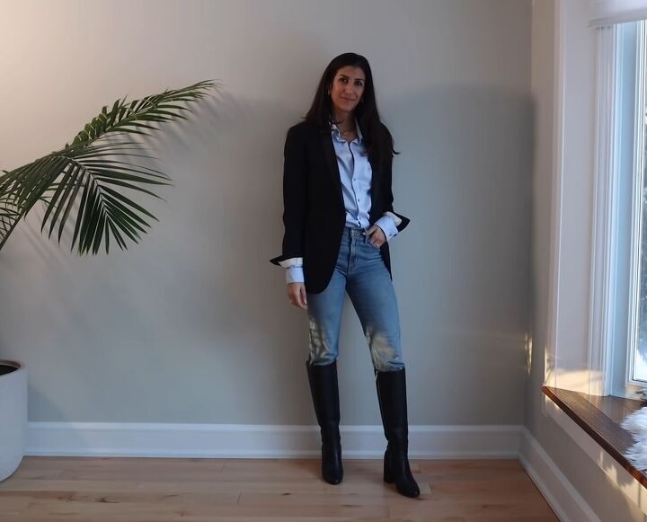 what to wear with straight leg jeans 24 cute outfits for any season, Equestrian inspired straight jeans outfit