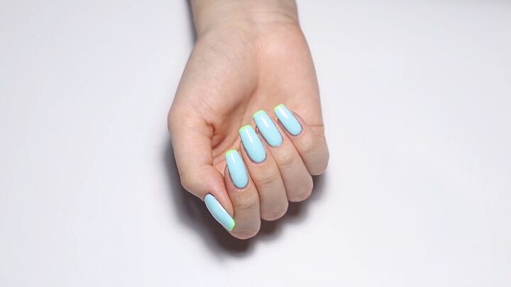how to put a spin on a classic manicure using a fun french tip hack, French tip nail art