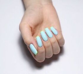 how to put a spin on a classic manicure using a fun french tip hack, French tip nail art with a matte top coat
