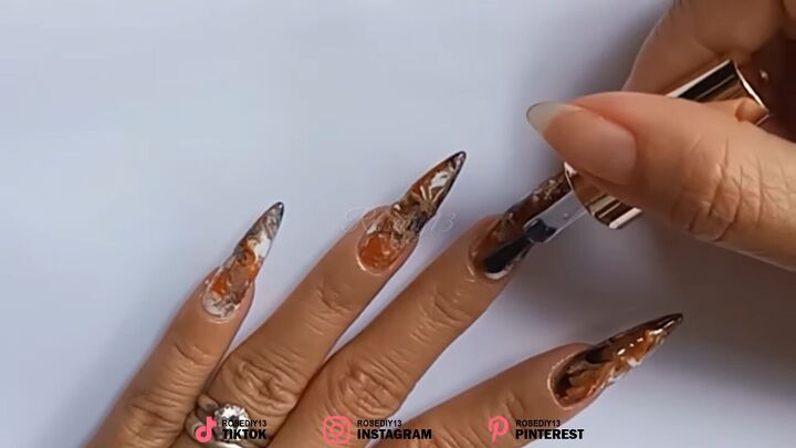 how to create unique look nail art using the cling wrap nail trick, How to do fun nail hacks at home