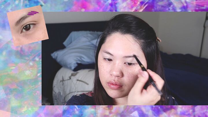 how to do fairy eyeliner on trend white graphic liner look, Filling in your brows