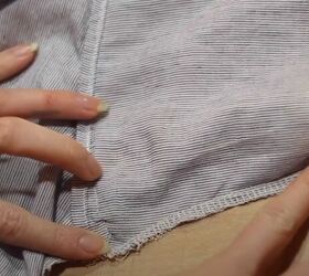 how to quickly easily refashion a top in 5 simple steps, Serging the edges of the sleeves