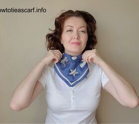 how to tie an ascot scarf in 3 different stylish ways, Widening the ascot scarf