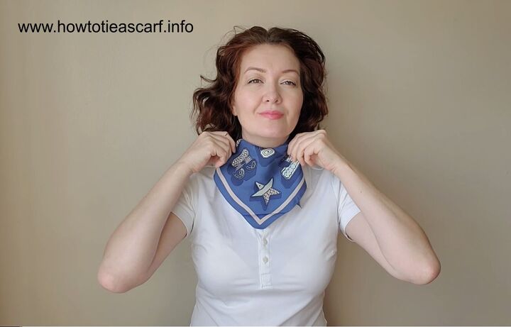 how to tie an ascot scarf in 3 different stylish ways, Widening the ascot scarf