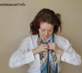 how to tie an ascot scarf in 3 different stylish ways, How to wear a large or oblong ascot scarf