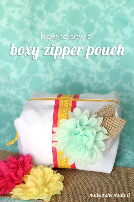 how to sew a boxy zipper pouch