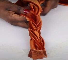 how to easily make diy braided top knot turban headbands, Braiding the fabric strips