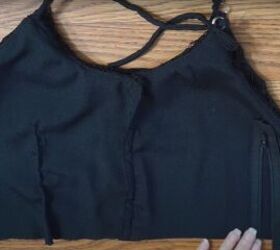 how to make a lace top with lining a step by step tutorial, Installing a zipper in the back