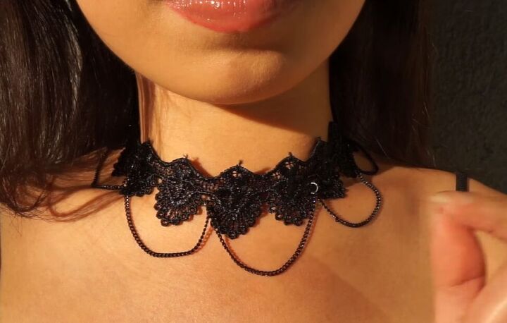 how to make a lace top with lining a step by step tutorial, DIY lace choker
