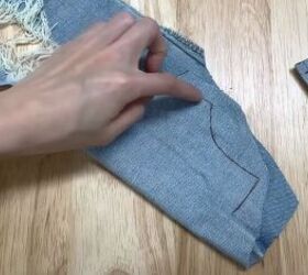 how to make a baseball cap out of an old pair of denim jeans, Makin a DIY baseball cap