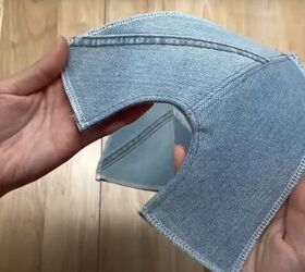 how to make a baseball cap out of an old pair of denim jeans, Topstitching the inner edge