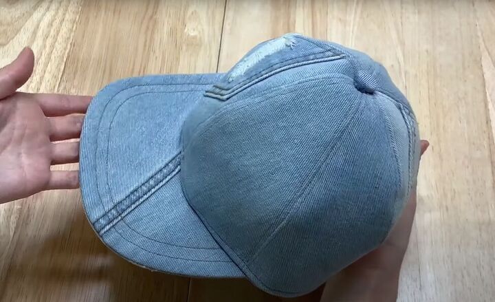 how to make a baseball cap out of an old pair of denim jeans, How to make a baseball cap