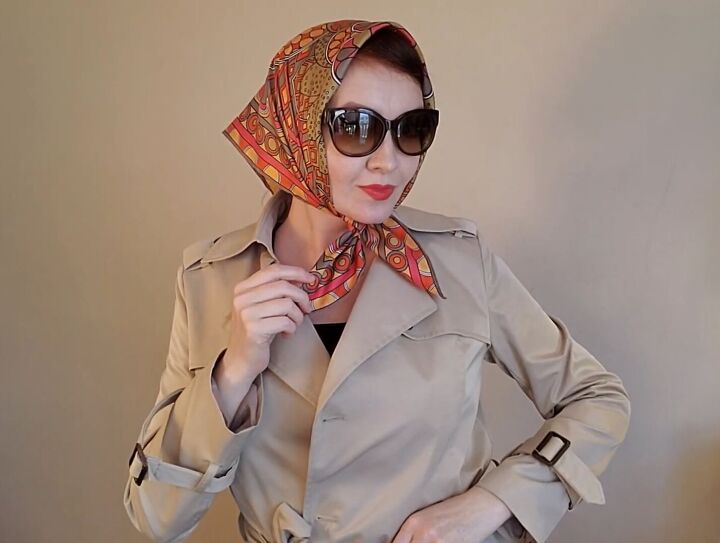 6 elegant audrey hepburn scarf styles how to wear them, Audrey Hepburn headscarf style