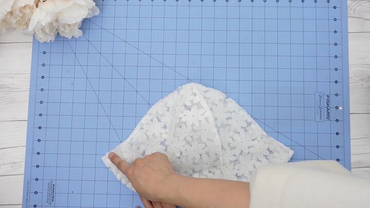 how to make a cute sheer diy bucket hat for spring summer, Connecting the two pieces together