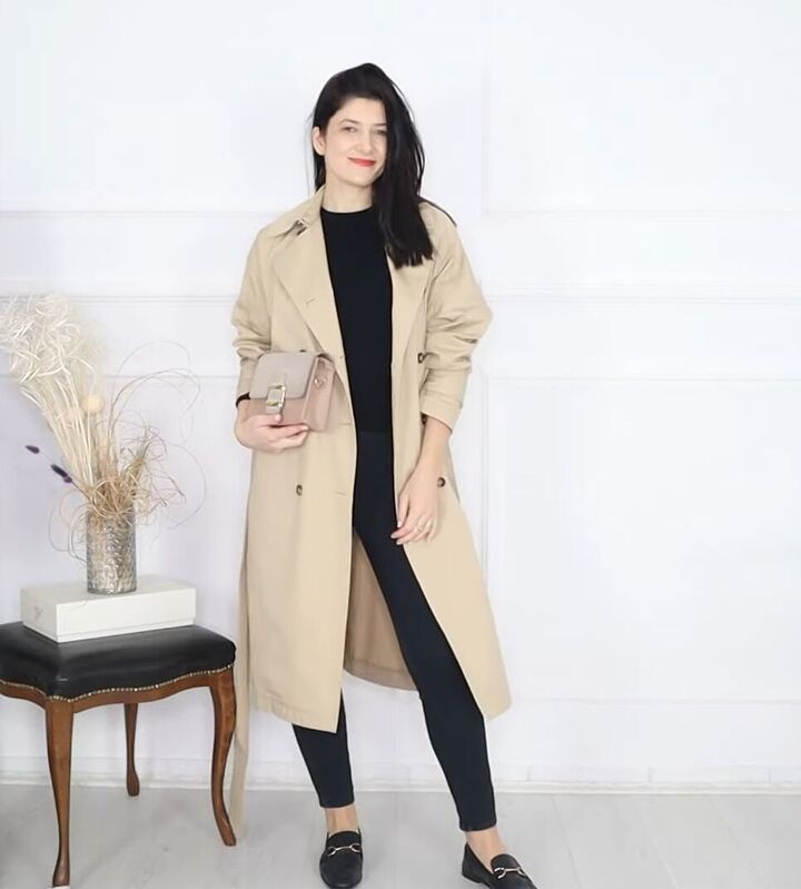 19 on trend black skinny jeans outfits to update your style, Black skinny jeans outfit with a trench coat