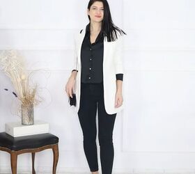 19 on trend black skinny jeans outfits to update your style, Black skinny jeans and white blazer outfit