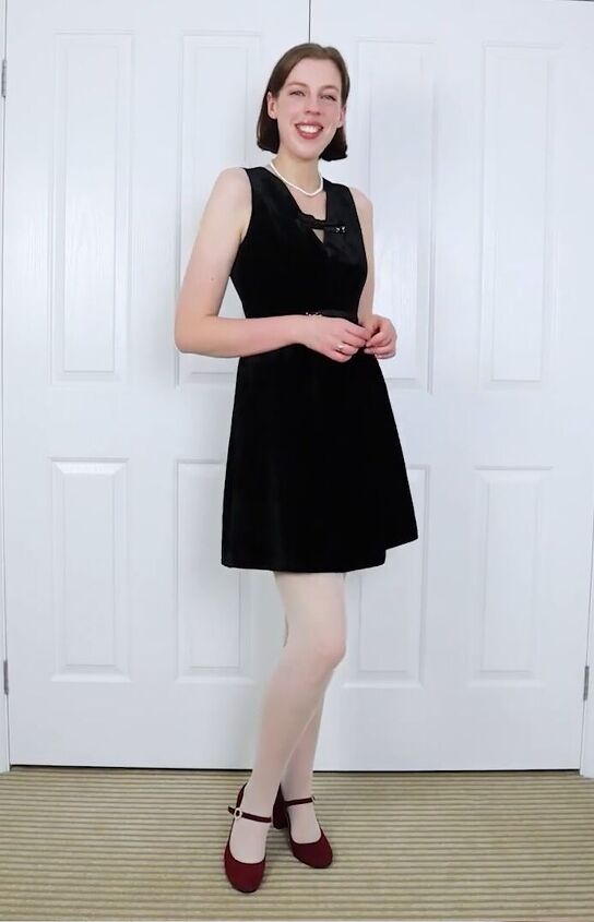 why every woman needs a little black dress history styling, Wearing a little black dress with white tights