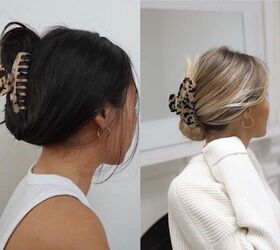 how to recreate the effortless french girl aesthetic, Wearing claw clips in hair
