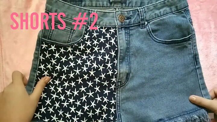 how to easily upcycle shorts to make them more summery, DIY upcycled shorts