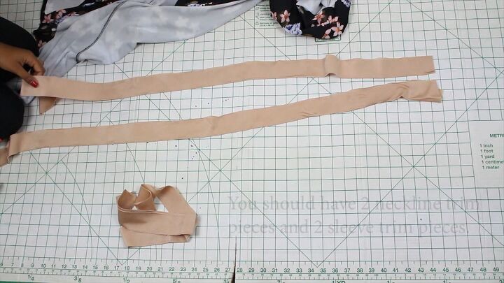 how to make a trendy diy kimono jacket from scratch, Cutting out the trim pieces