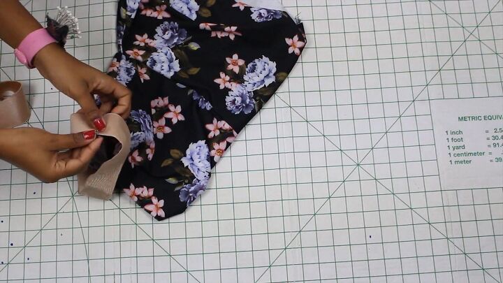 how to make a trendy diy kimono jacket from scratch, Pinning the sleeve trim to the kimono