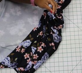 how to make a trendy diy kimono jacket from scratch, Pinning the trim to the neckline