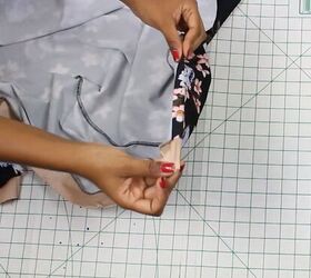 how to make a trendy diy kimono jacket from scratch, Hemming the DIY kimono