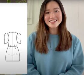 how to sew a diy peter pan collar dress using free patterns, Modifying the dress pattern into a top