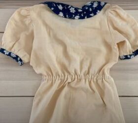 how to sew a diy peter pan collar dress using free patterns, Securing the elastic
