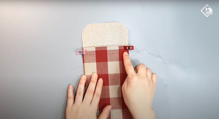 how to sew a cute practical diy card wallet from scratch, Drawing a line across