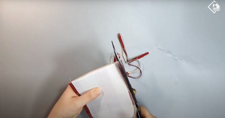 how to sew a cute practical diy card wallet from scratch, Trimming the seam allowance