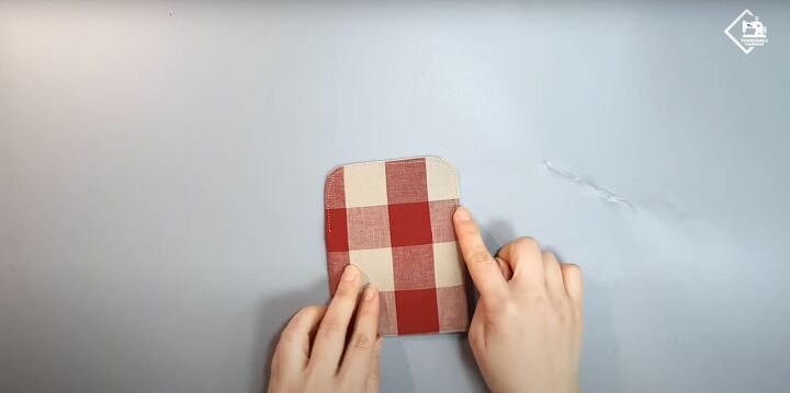 how to sew a cute practical diy card wallet from scratch, Adding topstitching