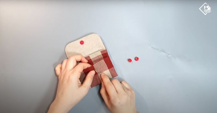 how to sew a cute practical diy card wallet from scratch, Inserting snap closures