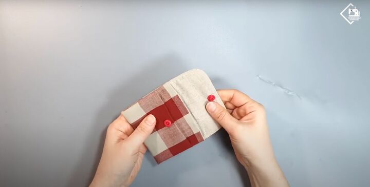 how to sew a cute practical diy card wallet from scratch, Adding the bottom snap
