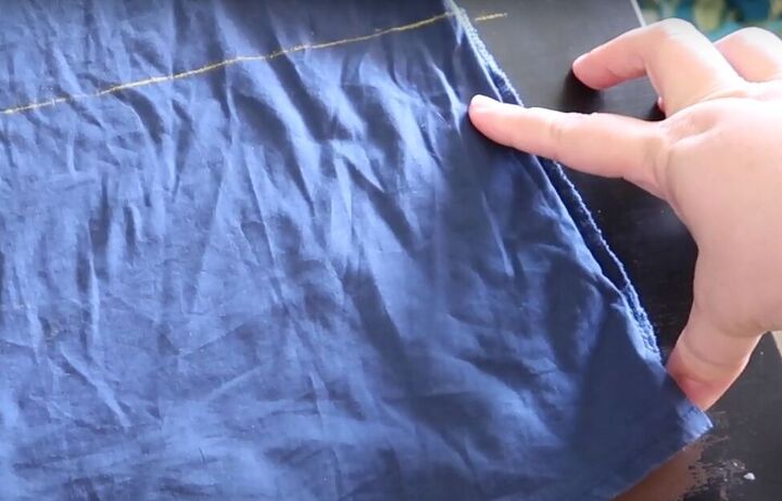how to make a dress out of a shower curtain an old shirt, Adjusting the side seams