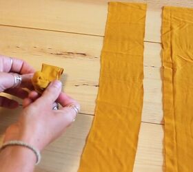 how to make a multi way wrap that can be a top shorts or skirt, Sewing the straps and flipping them right sides out