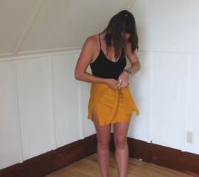 how to make a multi way wrap that can be a top shorts or skirt, Tying the straps at the front