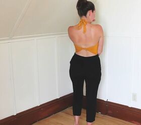 how to make a multi way wrap that can be a top shorts or skirt, DIY wrap top from the back